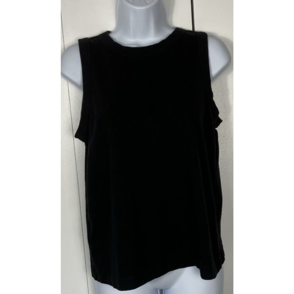 Loft Womens Black Ribbed Tank Top Size Small